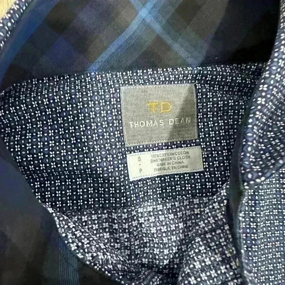 THOMAS DEAN Men’s Long sleeve Multicolor button Down shirt.Size small - Picture 7 of 9
